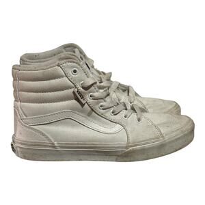 Vans Sk8-Hi White Canvas High Top Sneakers Youth Size 4 Women's 5.5 Classic